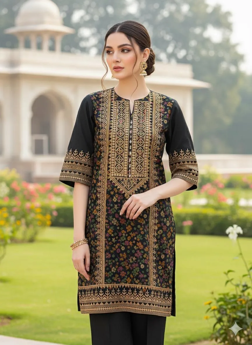 2 Pcs Women's Unstitched Sequins Suit