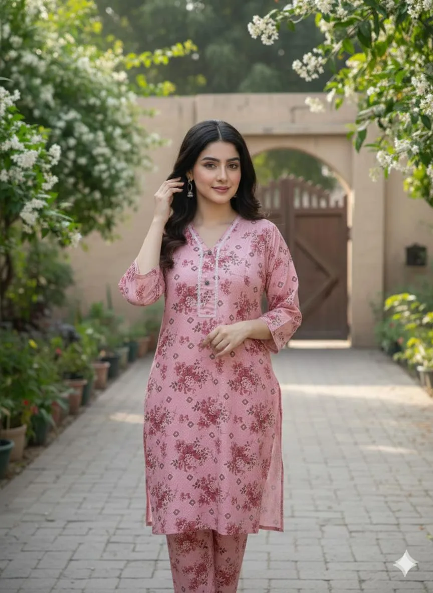 SbyS 2 Pcs Winter Stitched Khaddar Printed Shirt And Trouser