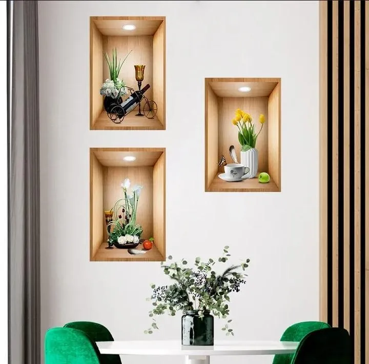 3D Flower Port Wall Sticker For Decor