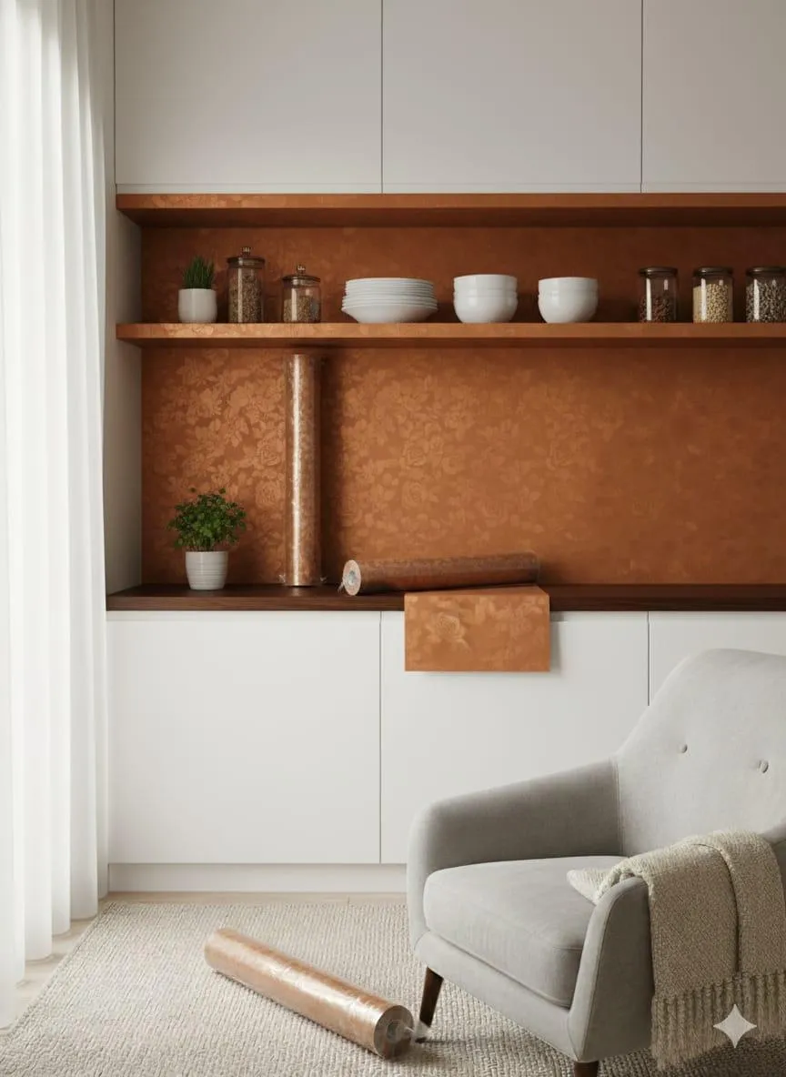 Wallpaper Sheet Wth Attachment Wooden Sticks 5 Feet x 5 Feet