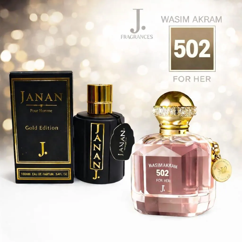 502 Wasim Akram and Janan Gold Long Lasting Fragrance Perfume Set