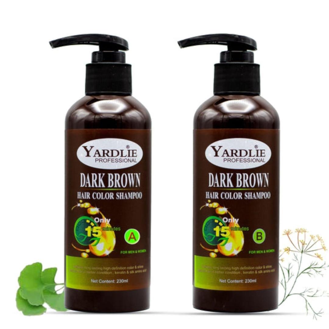 Glossy Hair Dye Shampoo for All Hair Types - 100% Coverage & Frizz Control