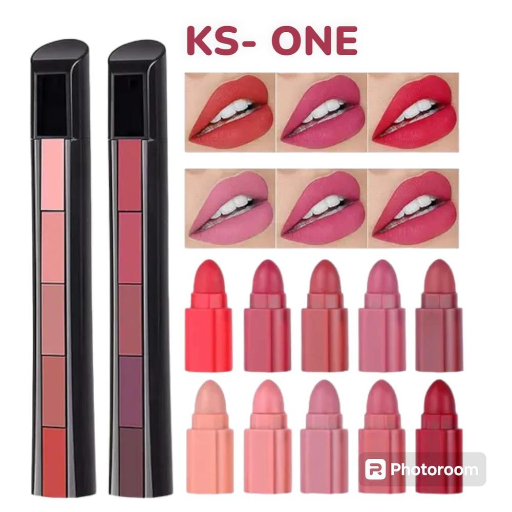 5 In 1 High Pigmented Lipstick, Pack Of 2