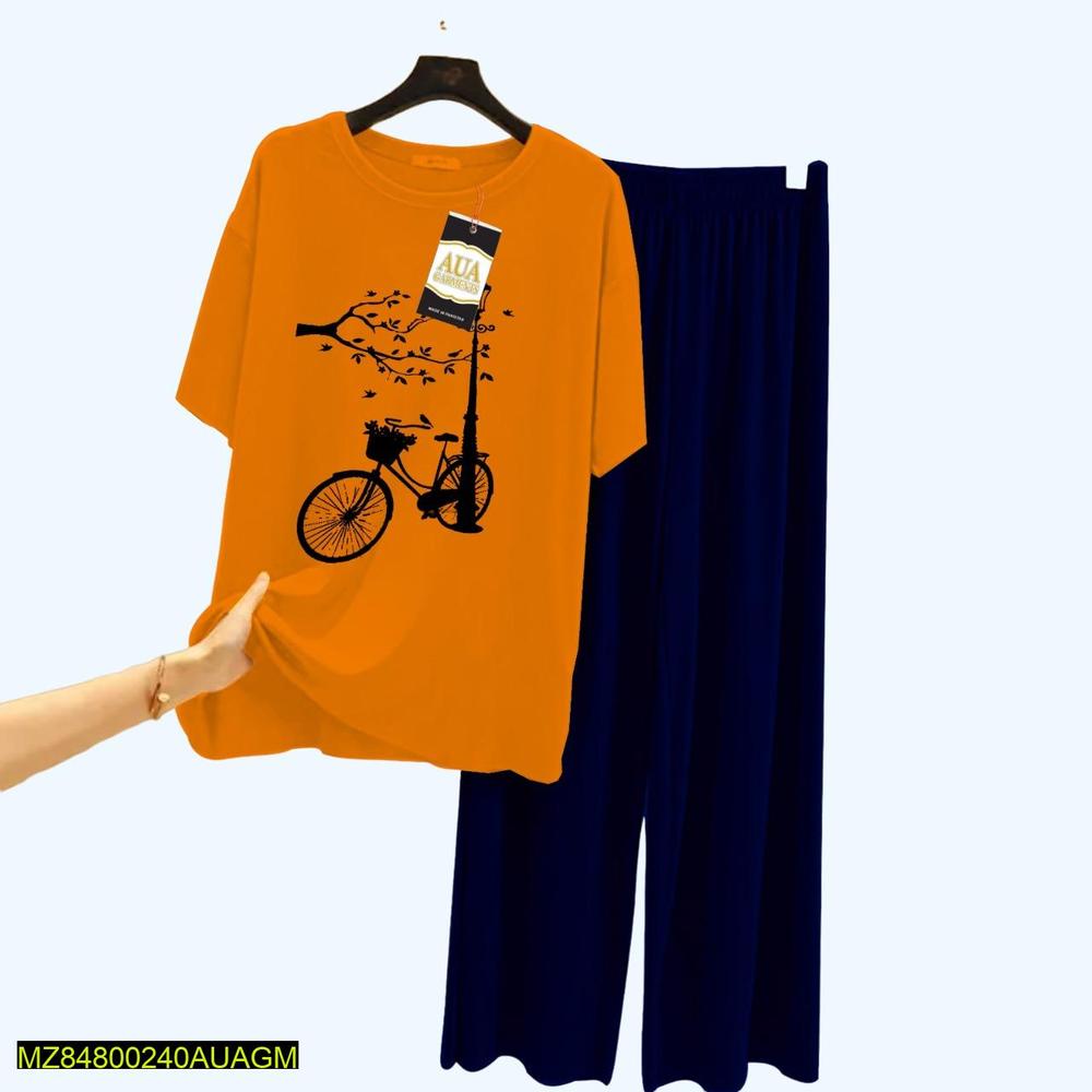 2 Pcs Women's Stitched Cotton Printed Sleepwear