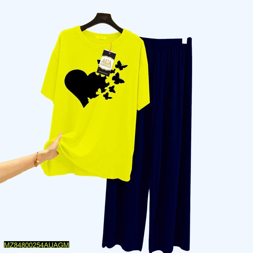 2 Pcs Women's Stitched Cotton Printed Sleepwear