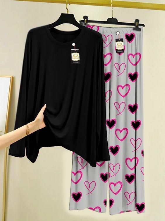 2 Pcs Women's Stitched Cotton Jersey Printed Night Suit