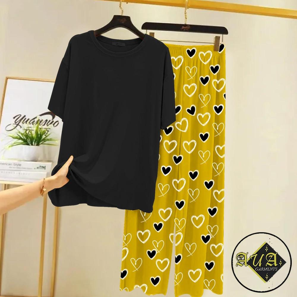 2 Pcs Women's Stitched Cotton Jersey Printed Night Suit