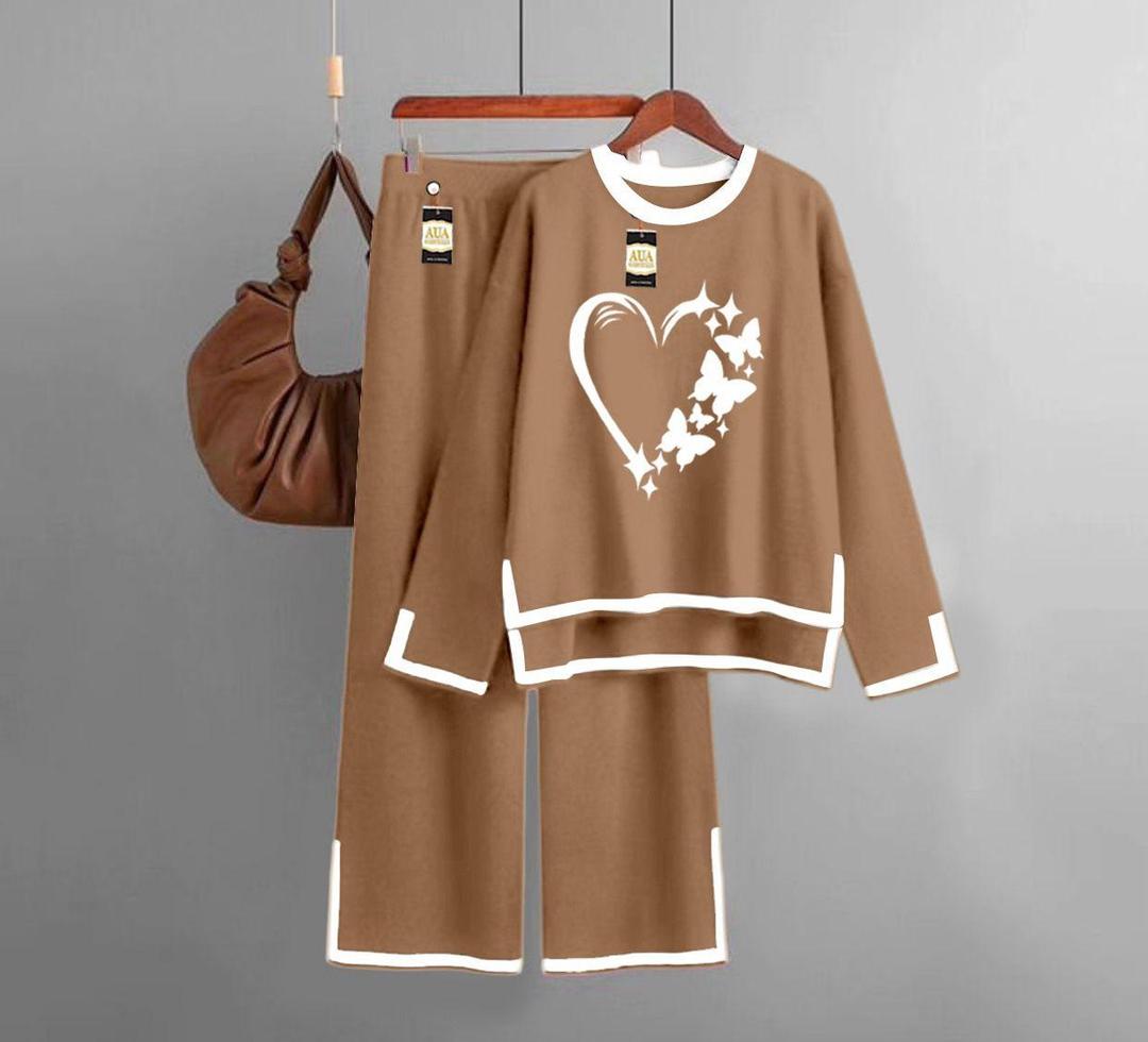 Cozy Printed Fleece Night Suit - 2 Pcs Sleepwear Set