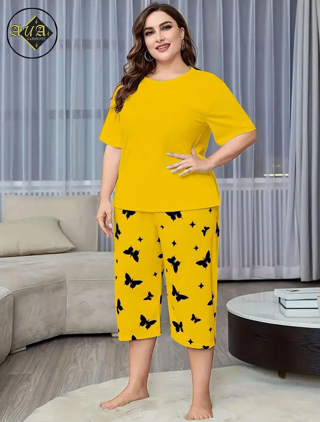 2 Pcs Women's Stitched Plain Night Suit