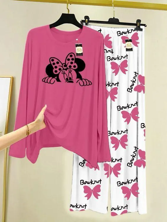 2 Pcs Women's Stitched Cotton Jersey Printed Night Suit