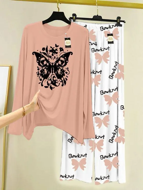 2 Pcs Women's Stitched Cotton Jersey Printed Night Suit