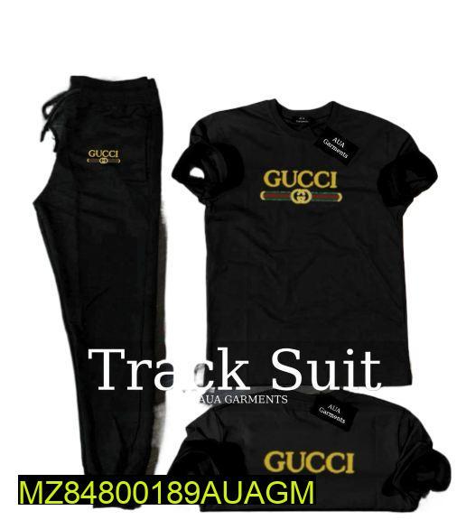 2 Pcs Men's Stitched Cotton Jersey Printed Track Suit