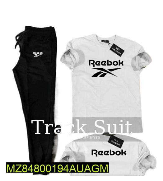 2 Pcs Men's Stitched Cotton Jersey Printed Track Suit