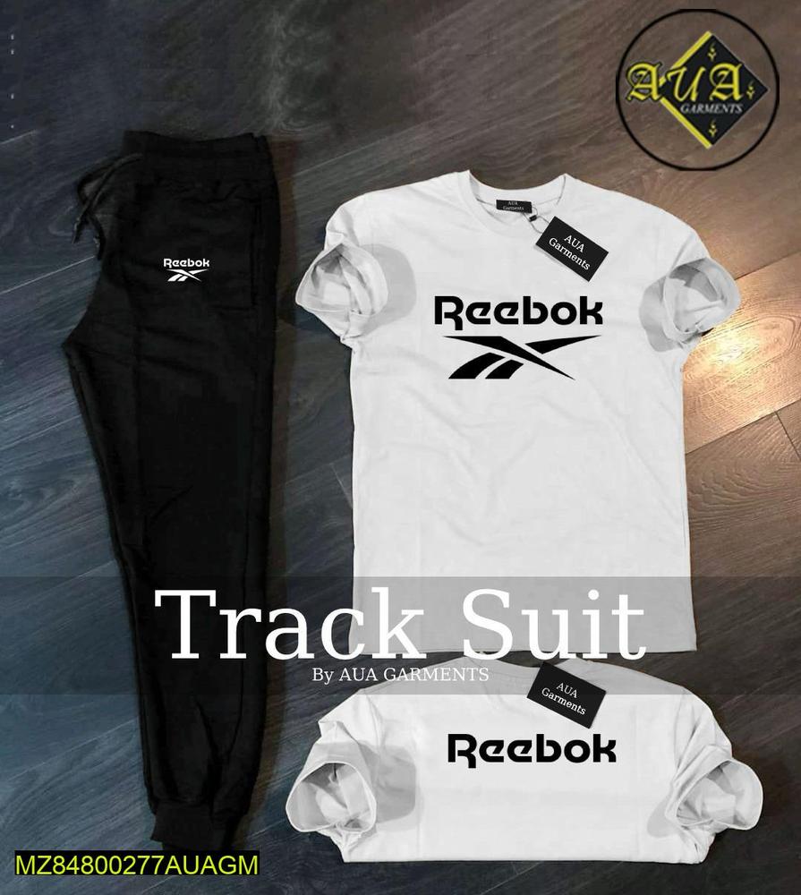 2 Pcs Men's Stitched Cotton Jersey Printed Track Suit