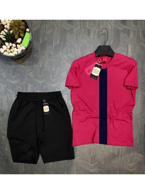 2 Pcs Men's Jersey Graphic Sublimation T-Shirt & Shorts Tracksuit