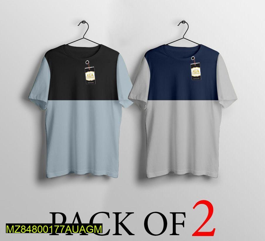 Men's Stitched Jersey Plain T-Shirt, Pack of 2