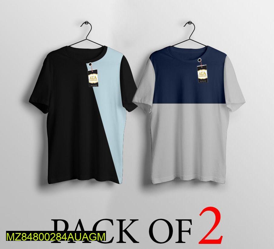 Men's Stitched Jersey Plain T-Shirt, Pack of 2