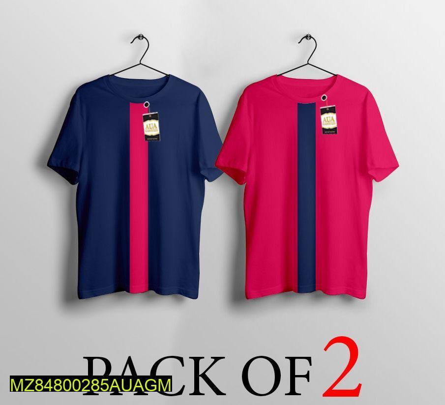 Men's Stitched Jersey Plain T-Shirt, Pack of 2