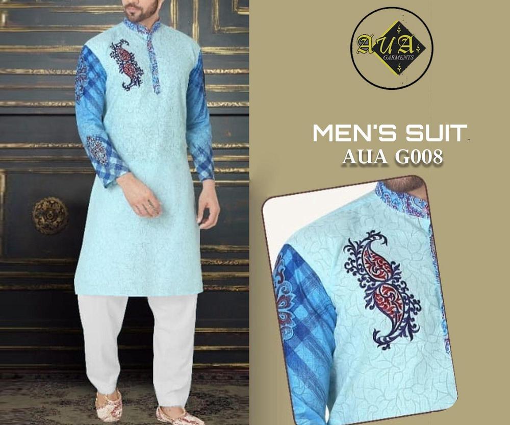 Men's Unstitched Wash And Wear Embroidered Suit