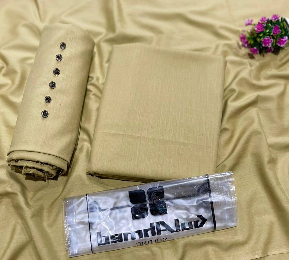 Men's Unstitched Wash And Wear Plain Suit