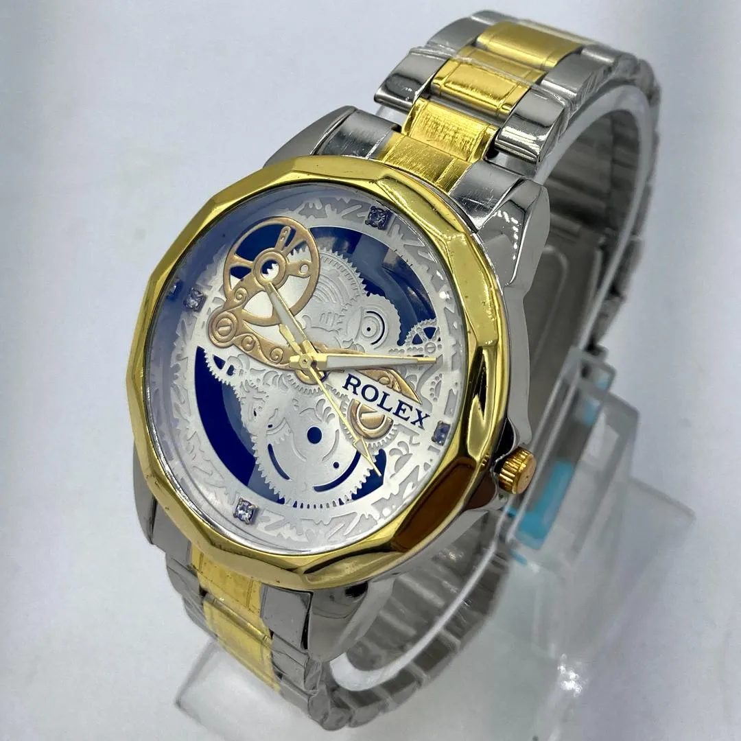 Elegant Two-Tone Skeleton Dial men's Watch