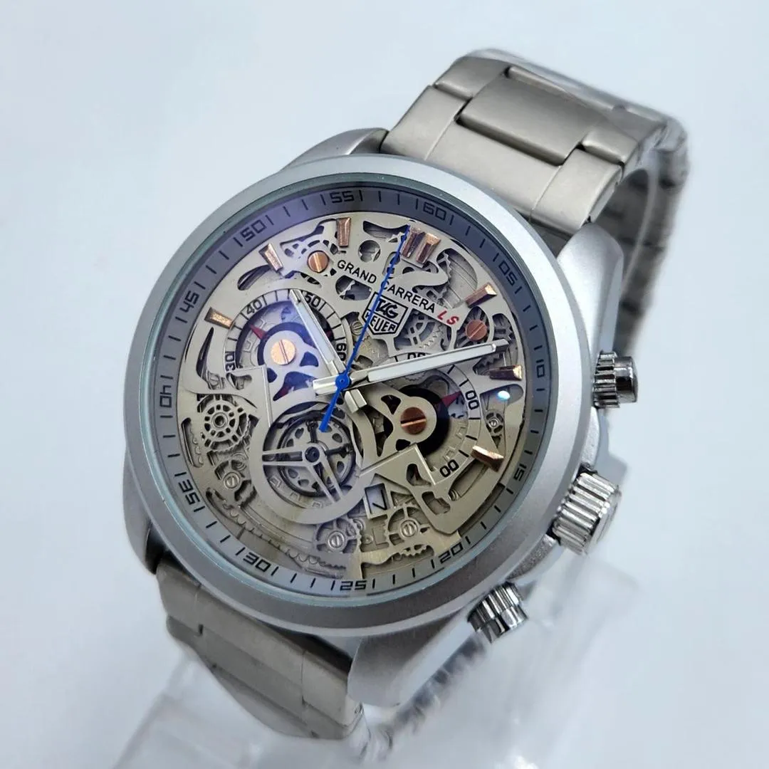 Heuer-Style Grand Carrera LS Skeleton Chronograph (Quartz)