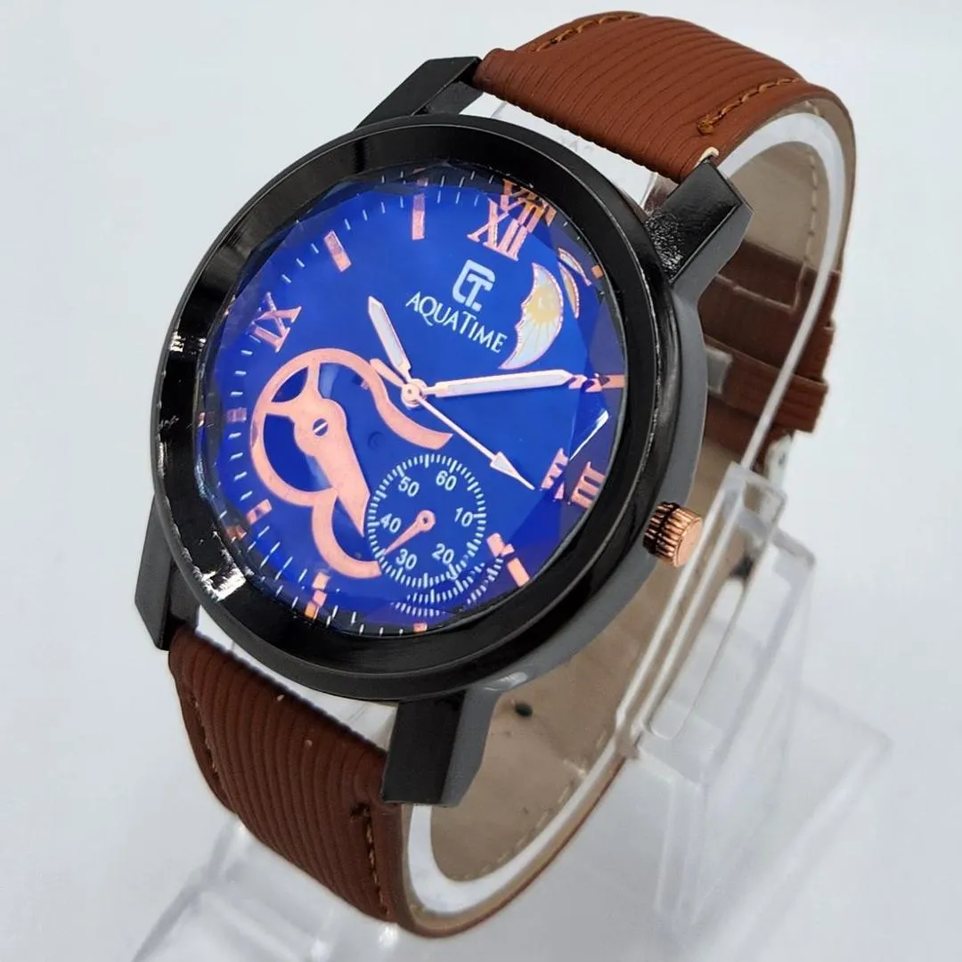 AQUATIME Men's Brown Quartz Watch