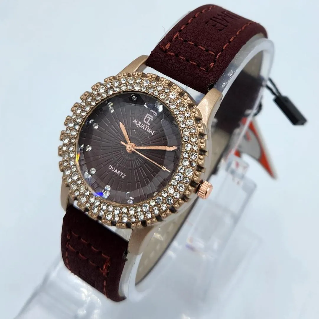 AQUATIME Ladies' Quartz Watch (Brown/Rose Gold)