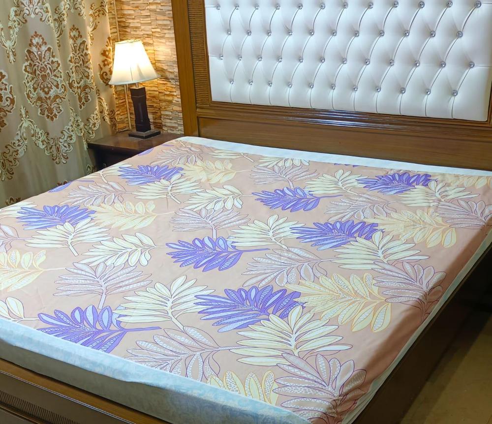 Terry Cotton Printed Double Bed Mattress Cover