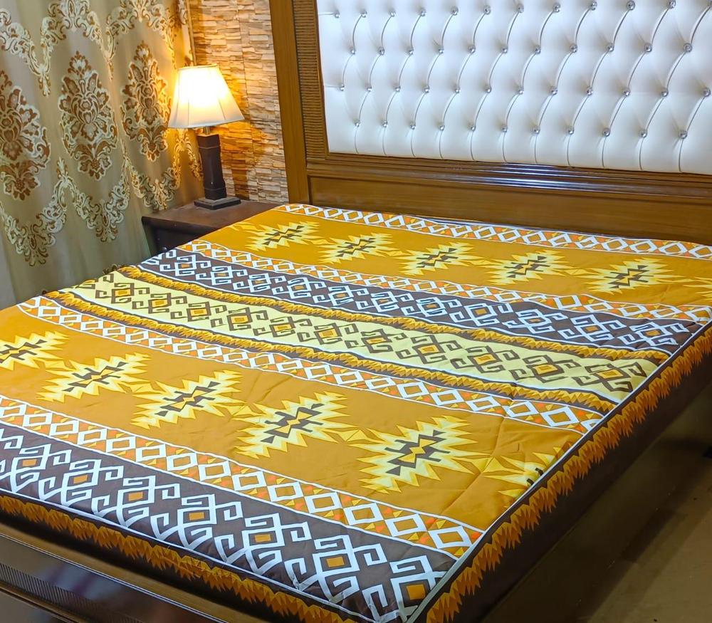 Terry Cotton Printed Double Bed Mattress Cover