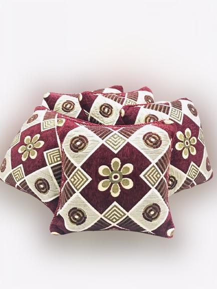 5 Pcs Velvet Floral Printed Cushion Without Filling