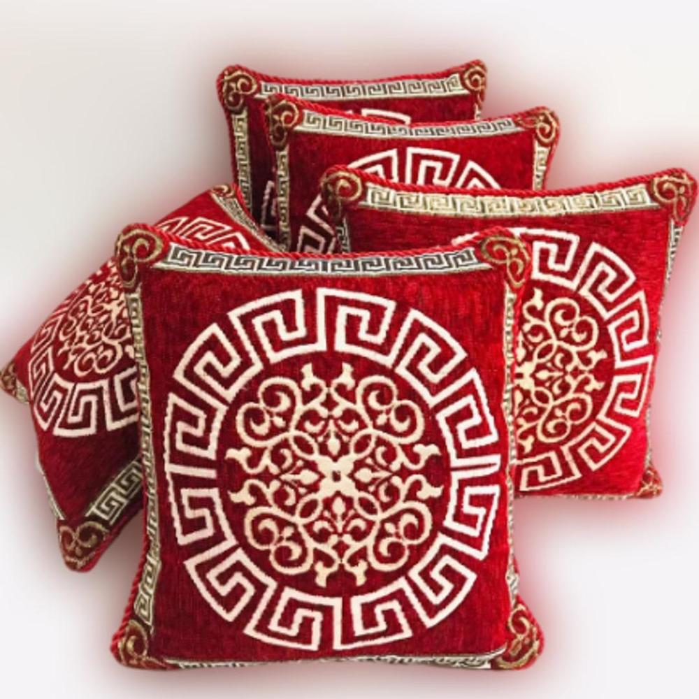 5 Pcs Velvet Floral Printed Cushion Without Filling