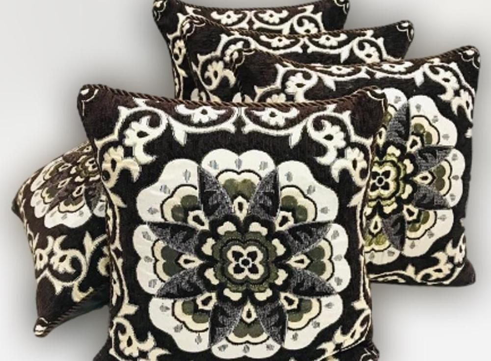 5 Pcs Velvet Floral Printed Cushion Without Filling