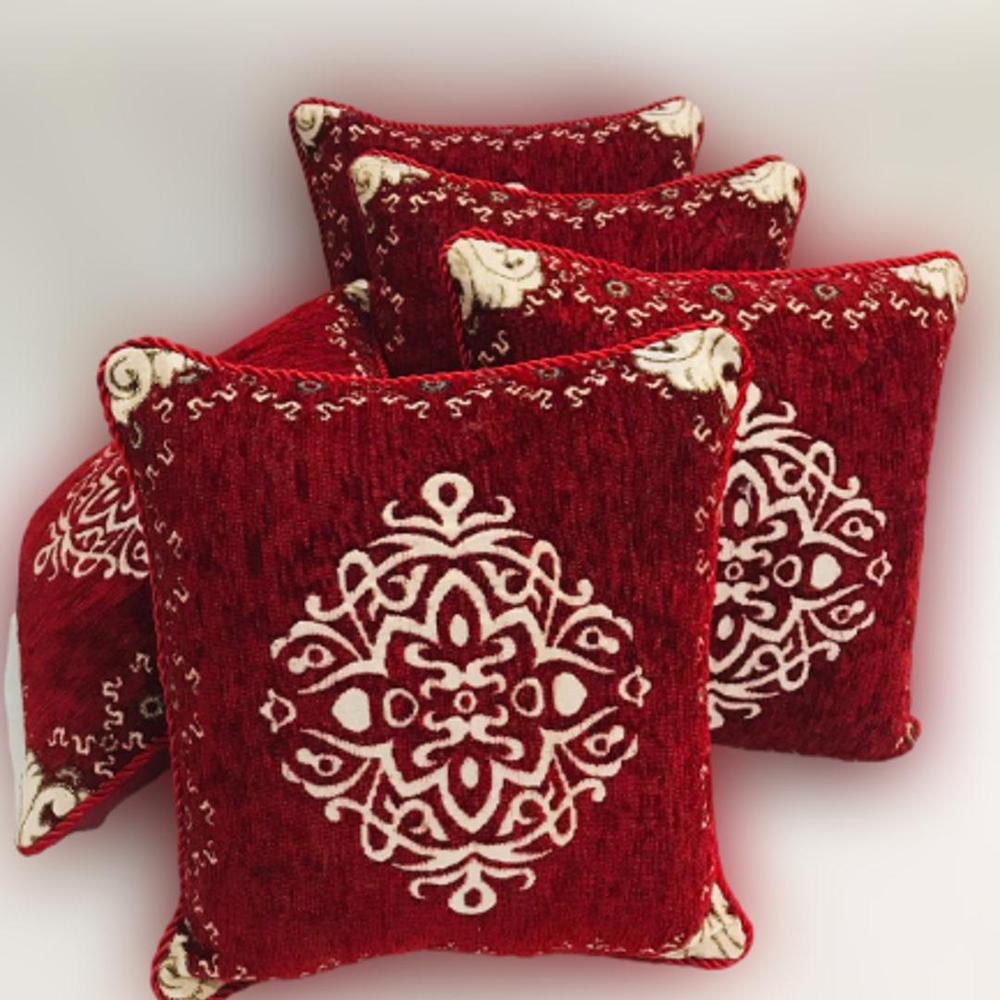5 Pcs Velvet Floral Printed Cushion Without Filling