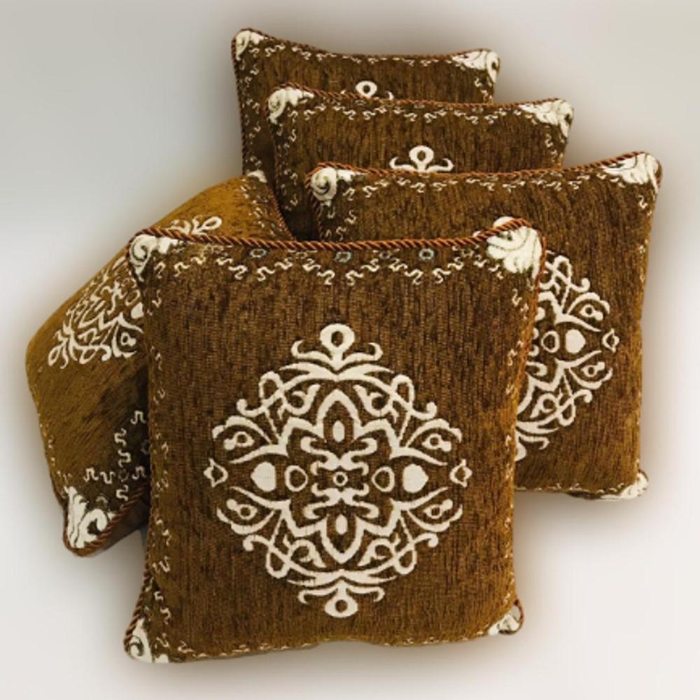 5 Pcs Velvet Floral Printed Cushion Without Filling