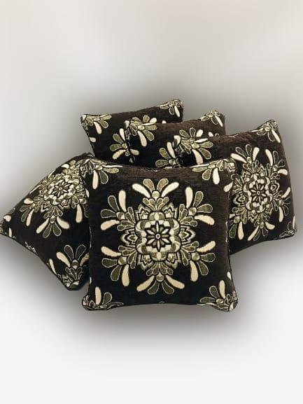 5 Pcs Velvet Floral Printed Cushion Without Filling