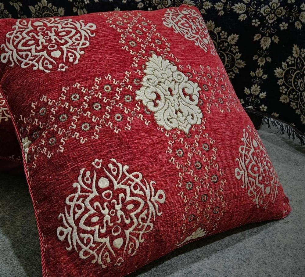 2 Pcs Velvet Embroidered Floor Cushion Cover