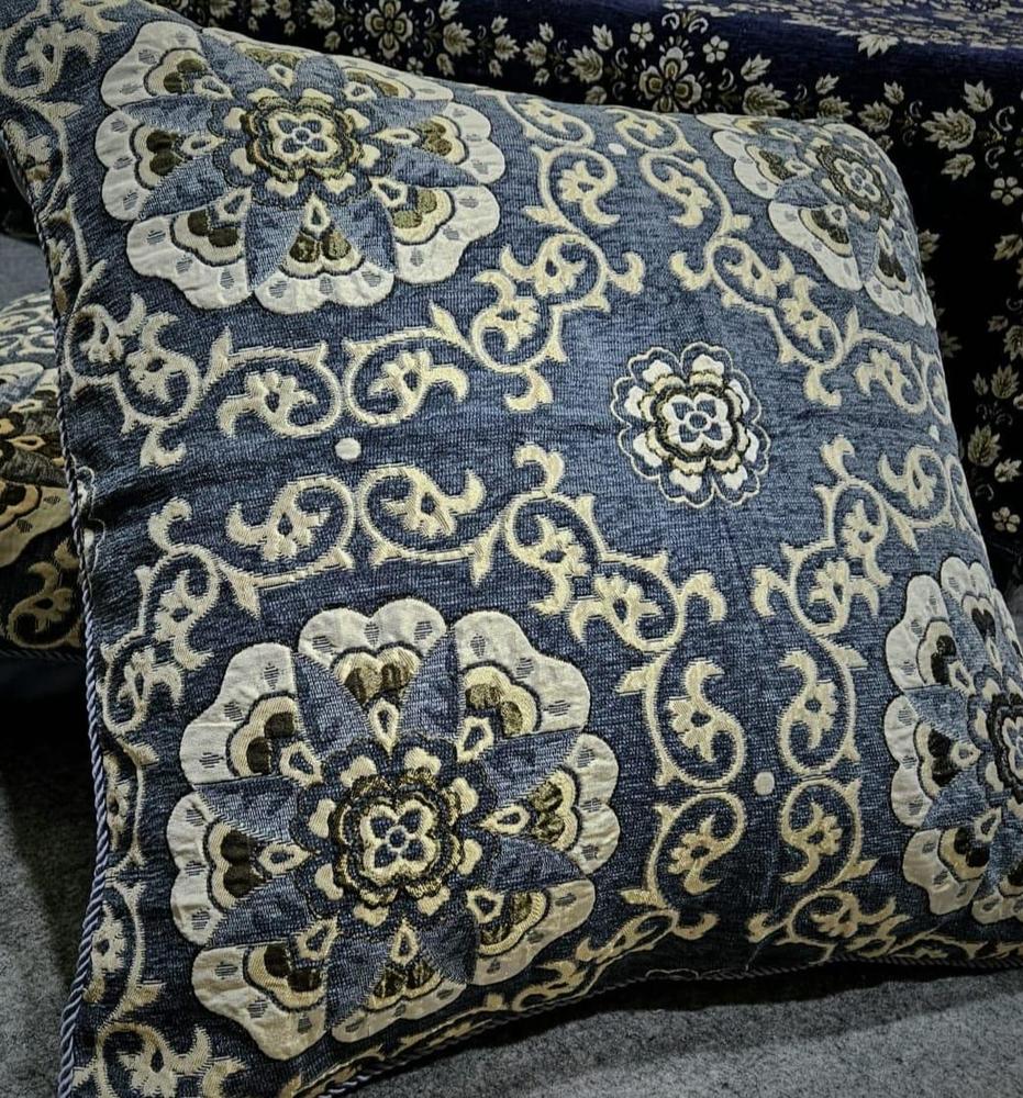 2 Pcs Velvet Embroidered Floor Cushion Cover