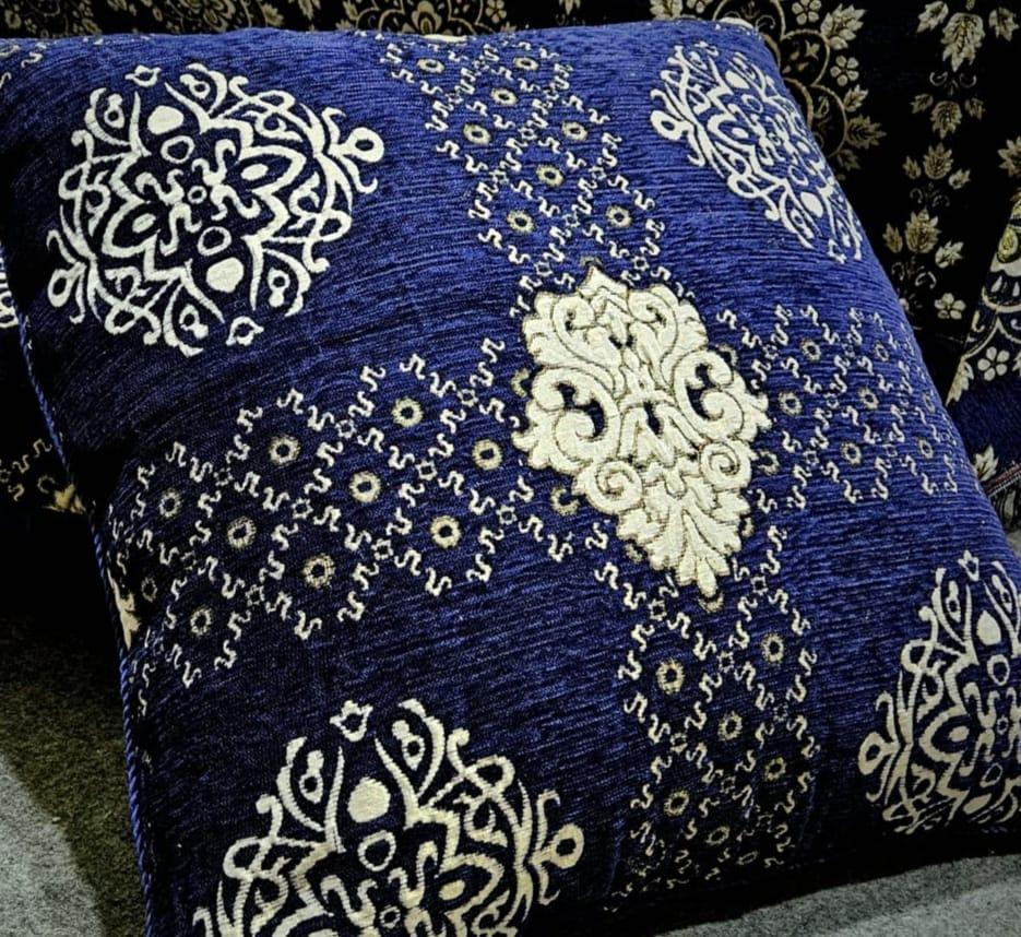 2 Pcs Velvet Embroidered Floor Cushion Cover