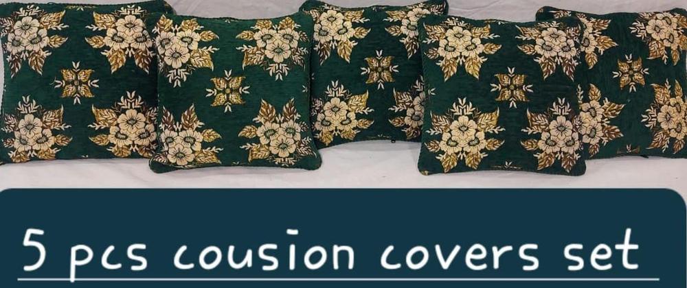5 Pcs Velvet Jacquard Embroidered Cushion Covers With Filling