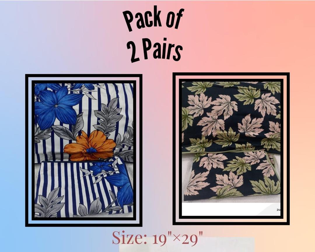 Vibrant Multicolor Printed Crystal Cotton Pillow Covers - 2 Pcs