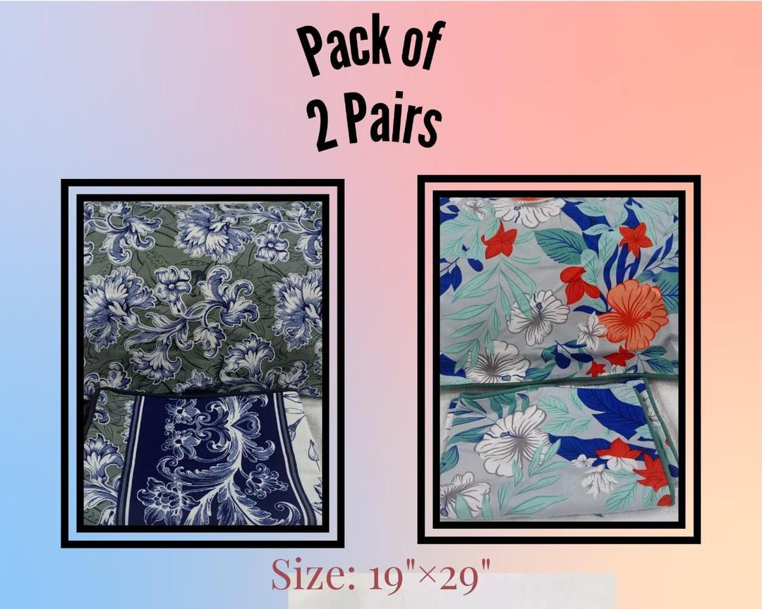 Vibrant Multicolor Printed Crystal Cotton Pillow Covers - 2 Pcs