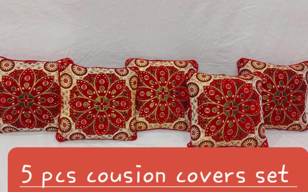5 Pcs Velvet Jacquard Cushion Covers