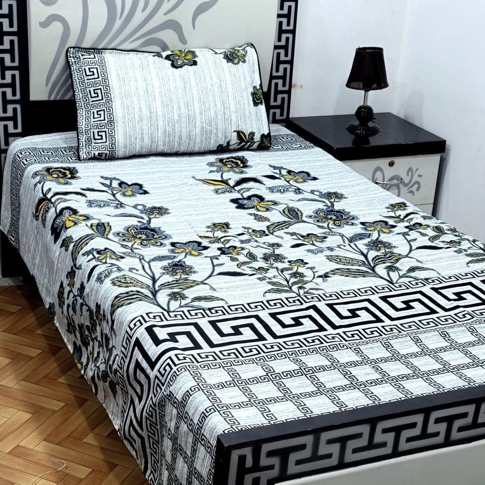 2 Pcs Cotton Sotton Printed Single Bedsheet
