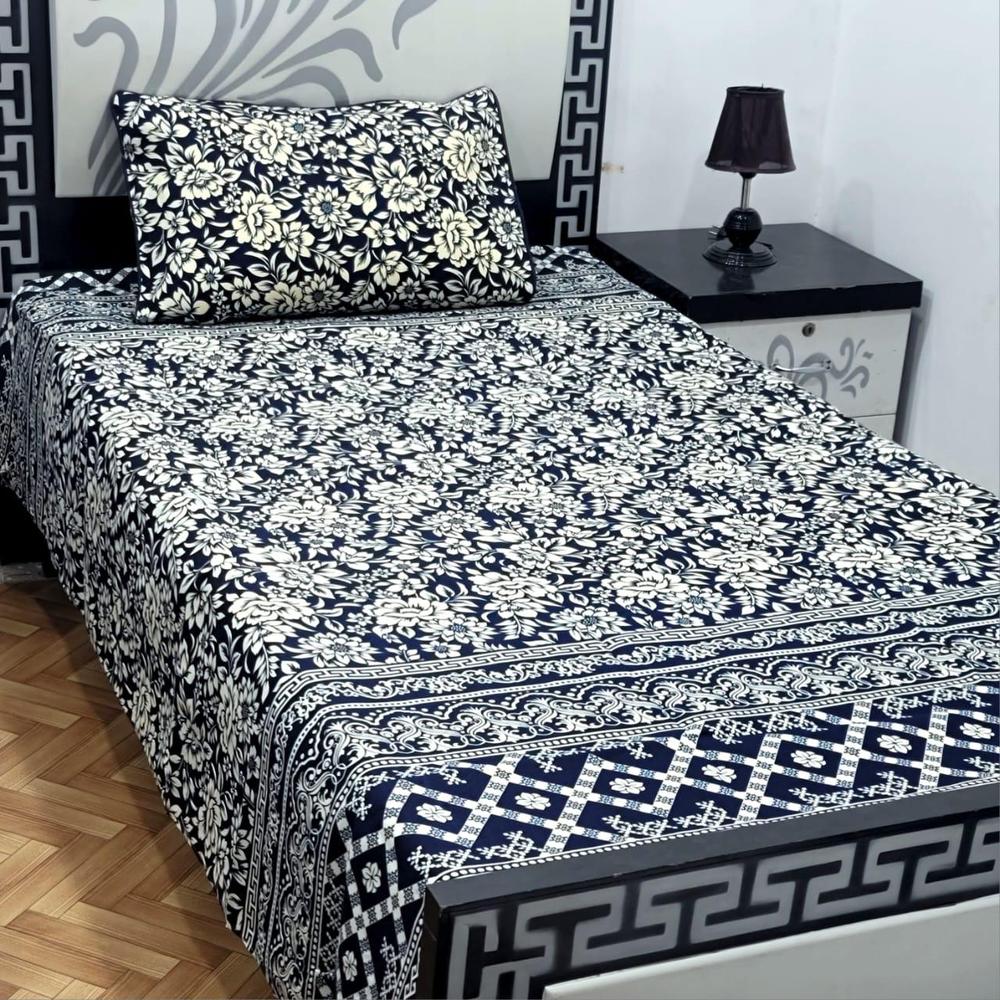 2 Pcs Cotton Sotton Printed Single Bedsheet