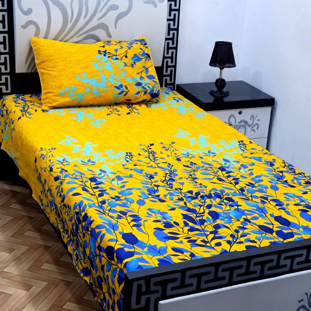 2 Pcs Cotton Sotton Printed Single Bedsheet