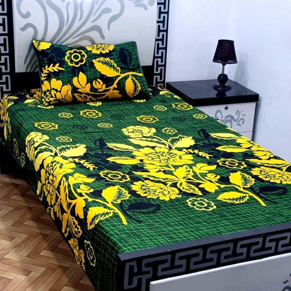 2 Pcs Cotton Sotton Printed Single Bedsheet
