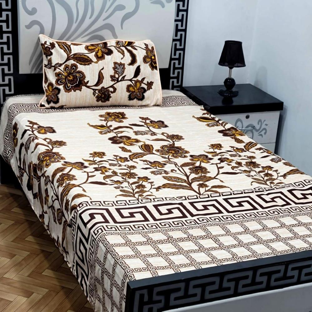 2 Pcs Cotton Sotton Printed Single Bedsheet