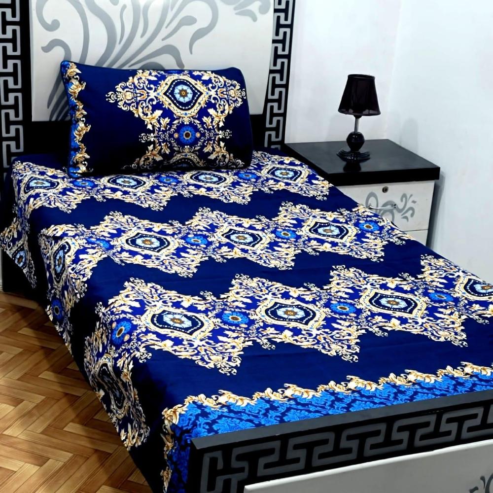 2 Pcs Cotton Sotton Printed Single Bedsheet