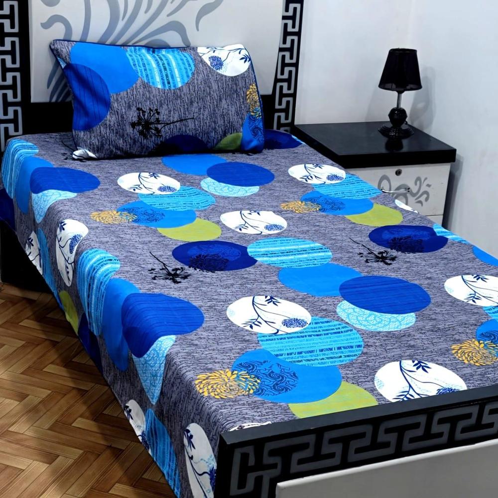 2 Pcs Cotton Sotton Printed Single Bedsheet